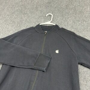 Apple Employee Full Zip Jacket Mens M Black Cotton Polyester Promo Minimalist